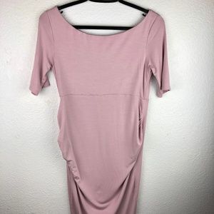 ASOS Pink Ruched Short-Sleeve Mini Dress